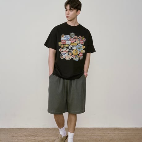 【HONO REPORT】STICKER T-SHIRT BLACK