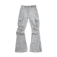 GOAR】STRAPPED OIL FLARE PANTS | AURUM