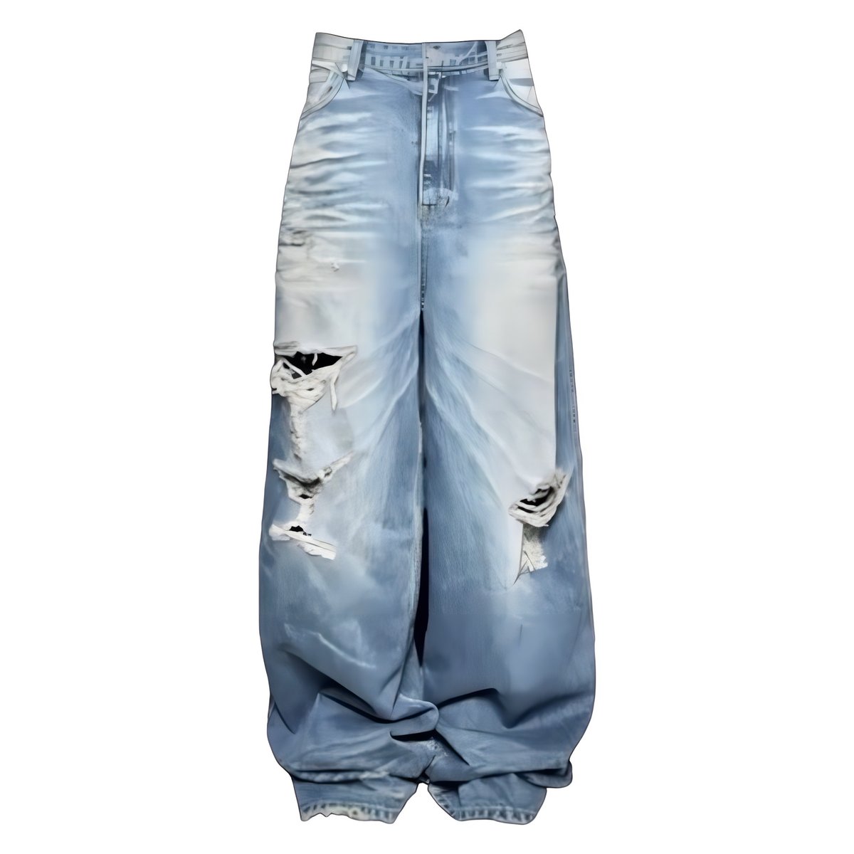 EMOSTANCECLUB】DESTROYED BAGGY WIDE LEG JEANS L EMOSTANCECLUB】DESTROYED BAGGY WIDE LEG JEANS L