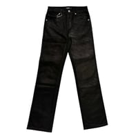 GOAR】STRAPPED OIL FLARE PANTS | AURUM