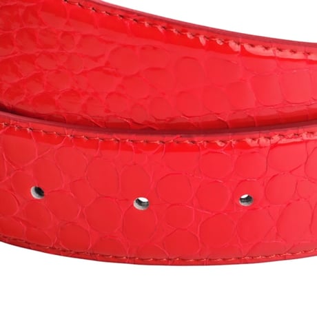 【EMOSTANCECLUB】CORE BELT - CROC EMBOSSED ENAMEL RED