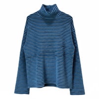 【P.O.S】 TURTLE BORDER KNIT BLUE