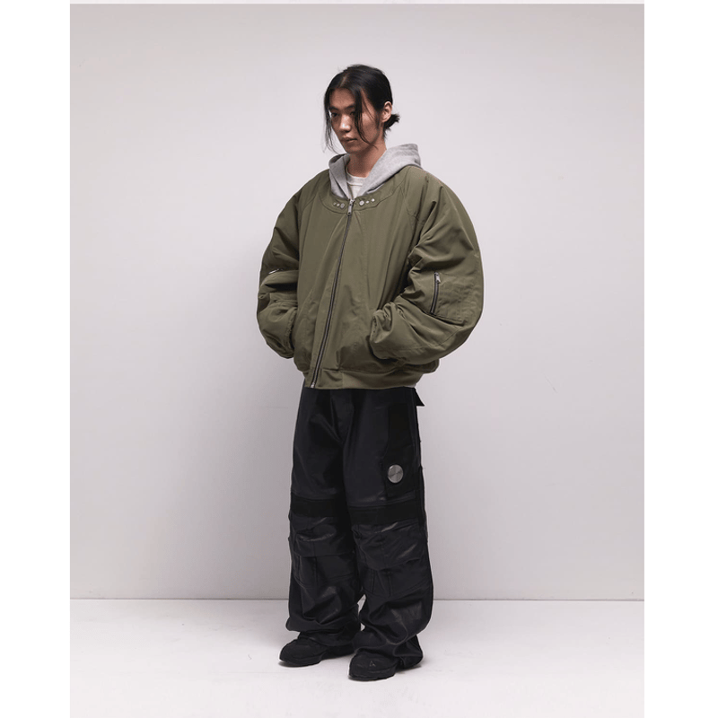 SIDE SERVICE】MAGNETIC SNAIL BOMBER KHAKI | AURUM