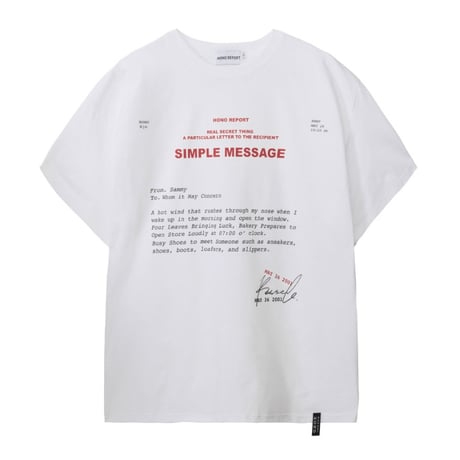 【HONO REPORT】LETTER T-SHIRT WHITE