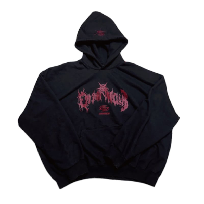 トップス EMOSTANCECLUB * UNDERMYCAR DOUBLE HOODIE EMOSTANCECLUB】× UNDERMYCAR DOUBLE LOGO OVERSIZ