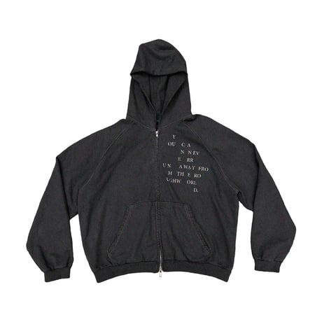 【ADONIS ORBIT PROJECT】TRINITY HOOD ZIP-UP  WASH BLACK