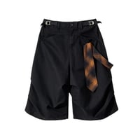 【CORD.】TIE STRAP BERMUDA PANTS BLACK