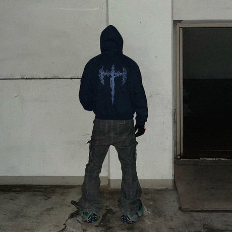 【ADONIS ORBIT PROJECT】TRINITY HOOD ZIP-UP  NAVY