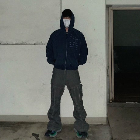 【ADONIS ORBIT PROJECT】TRINITY HOOD ZIP-UP  NAVY