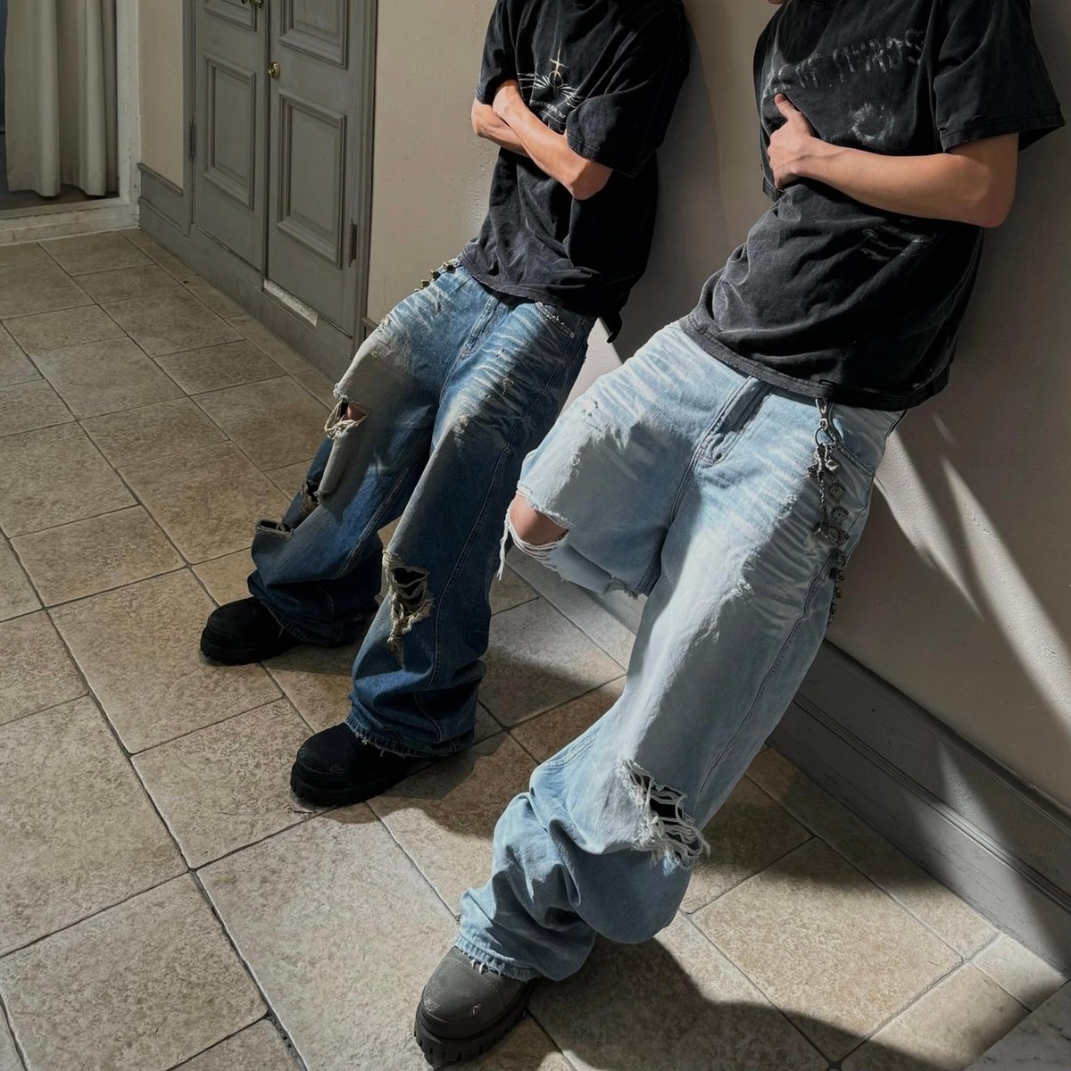 パンツ EMOSTANCECLUB Destroyed flared jeans m22623039251_1.jpg?1744968081