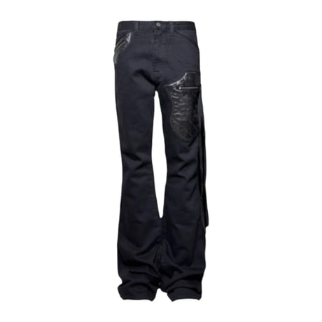 【EMOSTANCECLUB】FLARE CARPENTER JEANS S Painted flare fit Carpenter jeans - blue : EMOstanceclub