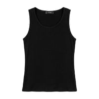 【P.O.S】RIB TUNK TOP BLACK