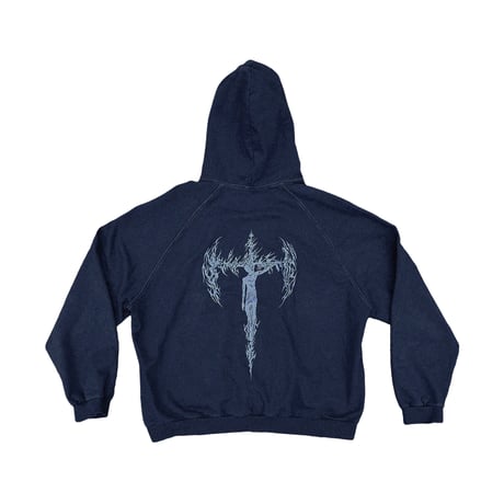【ADONIS ORBIT PROJECT】TRINITY HOOD ZIP-UP  NAVY