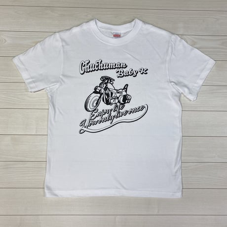 バイクTシャツ　ホワイト　ブラック