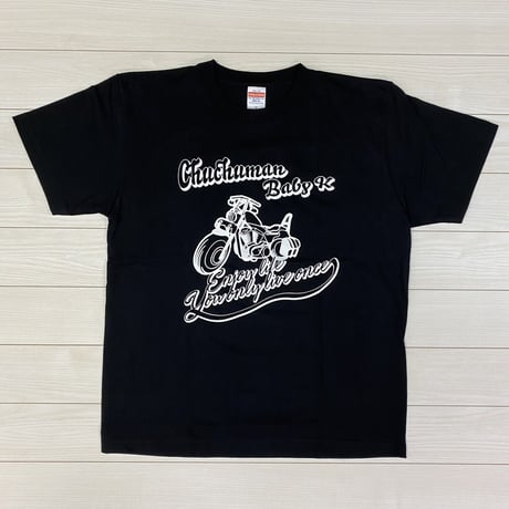 バイクTシャツ　ホワイト　ブラック