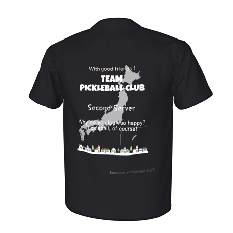 TEAM PICKLEBALL Tシャツ  "Second server" Black