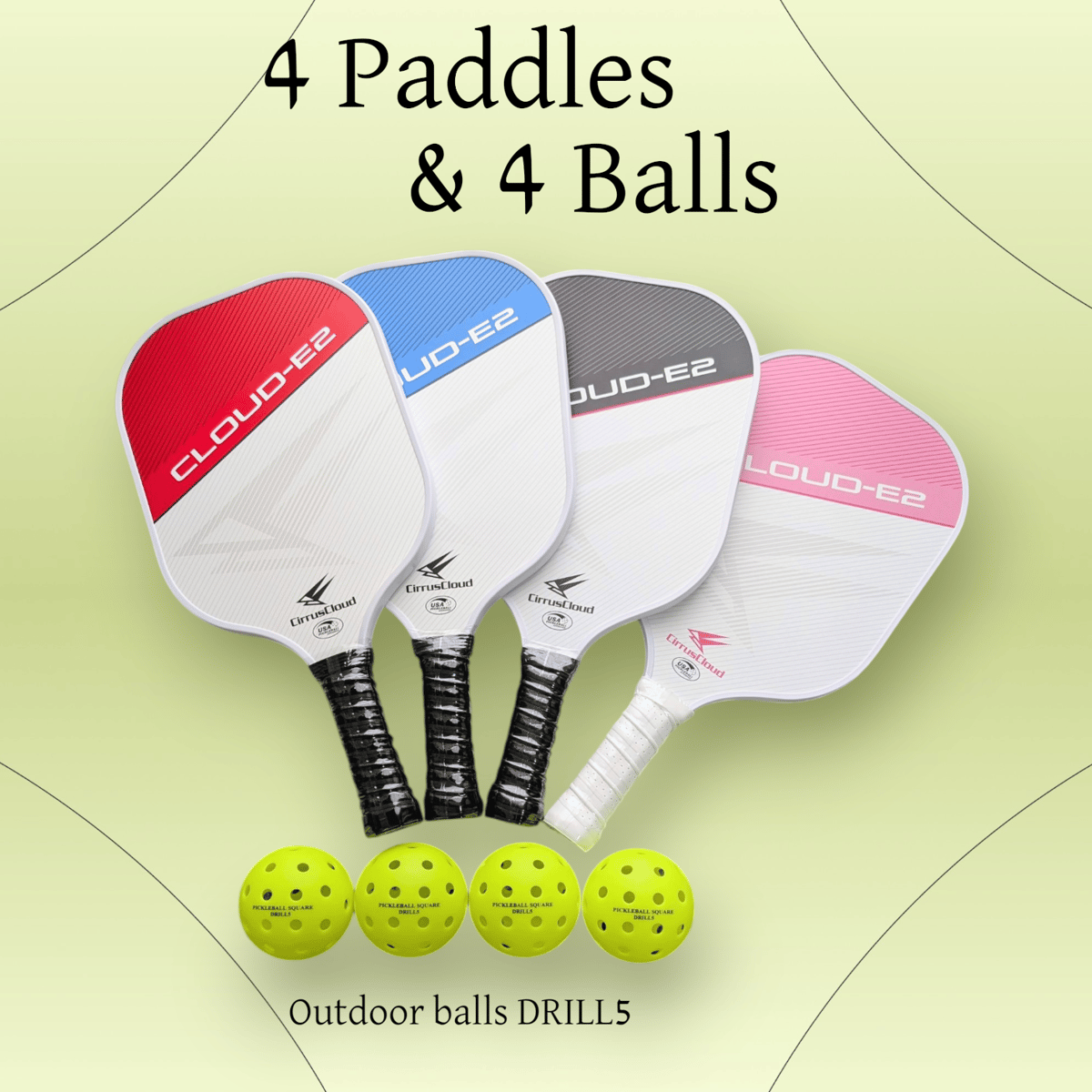 クラブ用パドル4本セット （パドル4本、ボール4個） | ピックルボール