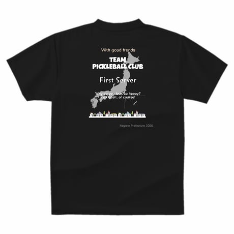 TEAM PICKLEBALL Tシャツ  "Second server" Black