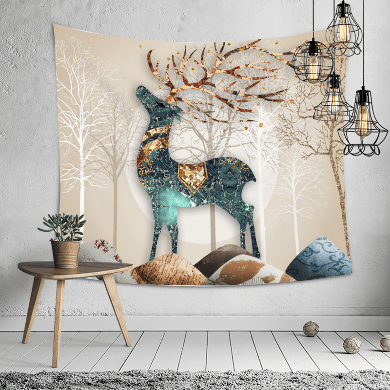 タペストリー 雄鹿 おしゃれ 北欧 ボタニカル boho インテリア 雑貨