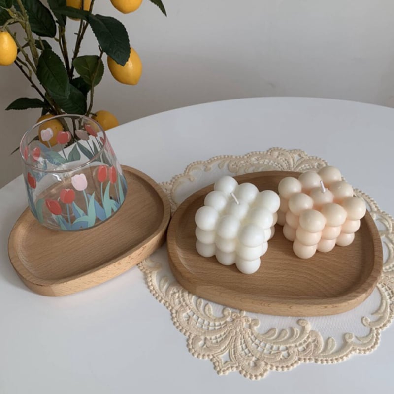 ウェーブウッドトレイ 2点セット アクセサリー 収納 トレーウッド