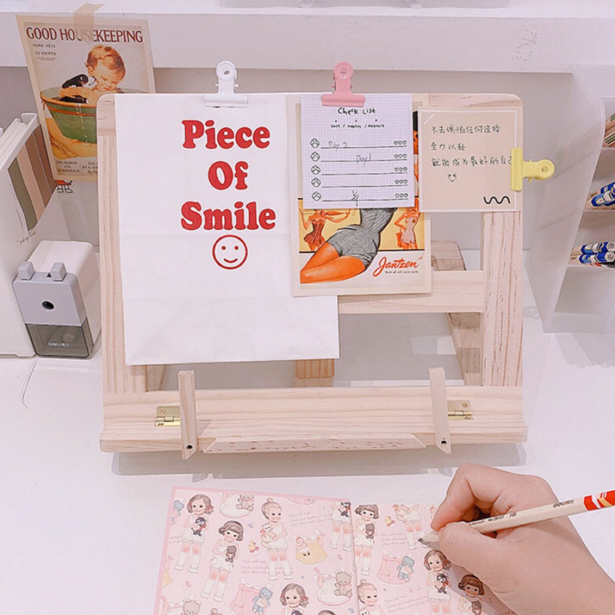 木製多機能スタンド 約80cm*3 スマホスタンド ガジェットスタンド 卓上スタンド 木製 ケーブル用通し