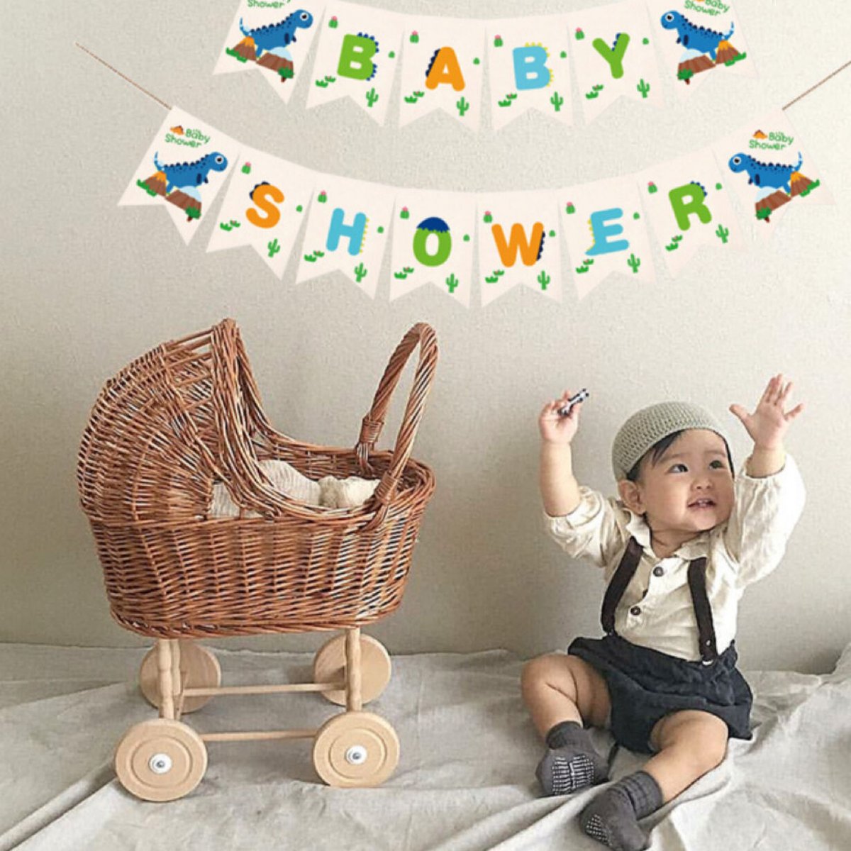 レトロ ラタン ドールベビーカー ベビーカー ごっこ遊び おままごと