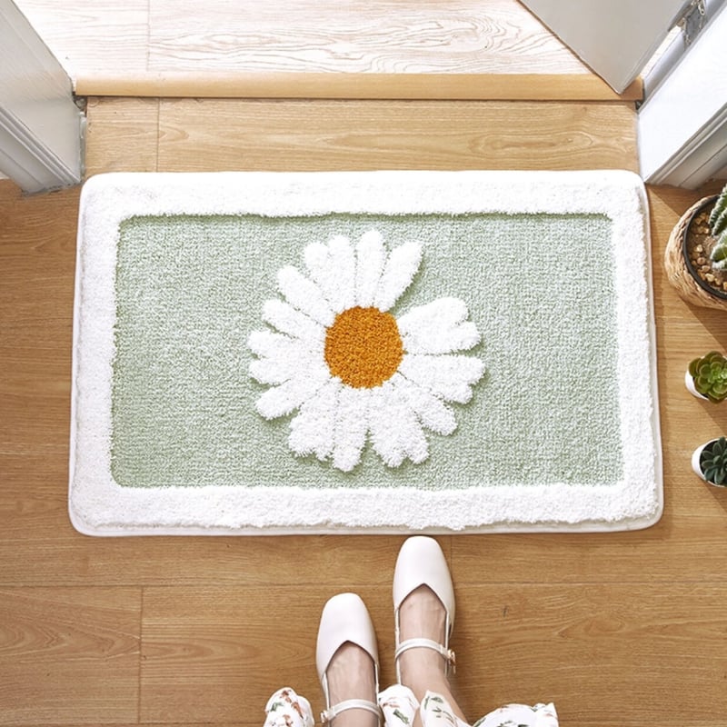 vintage デイジー ラグ ブルーデイジーページ138×231 メダリオントルコ