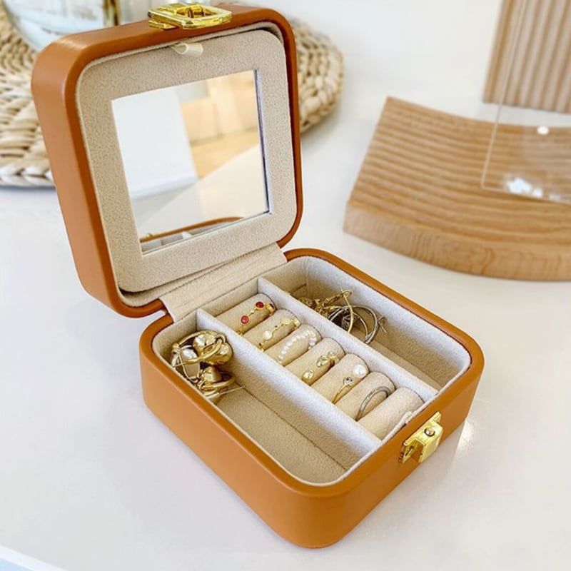 コンパクト アクセサリーケース 携帯用 持ち運び ジュエリーボックス