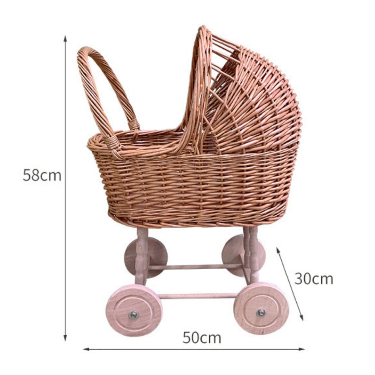 レトロ ラタン ドールベビーカー ベビーカー ごっこ遊び おままごと