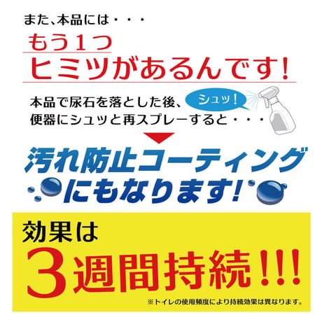 尿石除去剤 尿石おとし 汚れ防止 コーティングプラス 300ml TU-85A 陶器専用