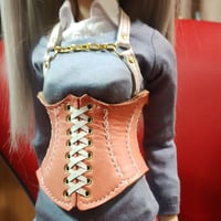 (限定品)レザーロングコルセットクローズタイプ(MDD用)牛革ピンク(ID:MN129x-25090701)+ショルダーベルト タイプC(MDD用)(ID:MN133x-25090701)