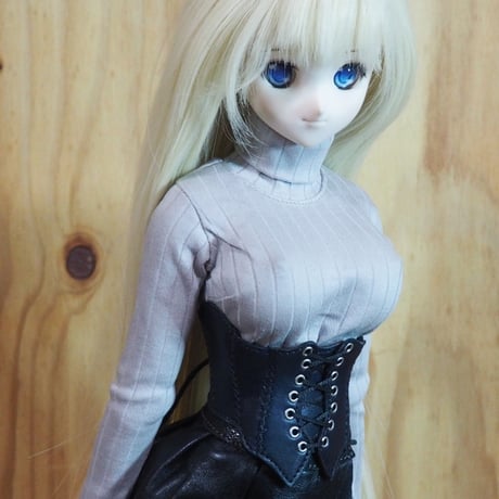 (色指定製作)レザーコルセット　前面編込み「多」タイプ(DD用) (ID:MN101a-CO)