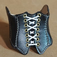 (色指定製作)レザーコルセット　前面編込み「多」タイプ(DD用) (ID:MN101a-CO)