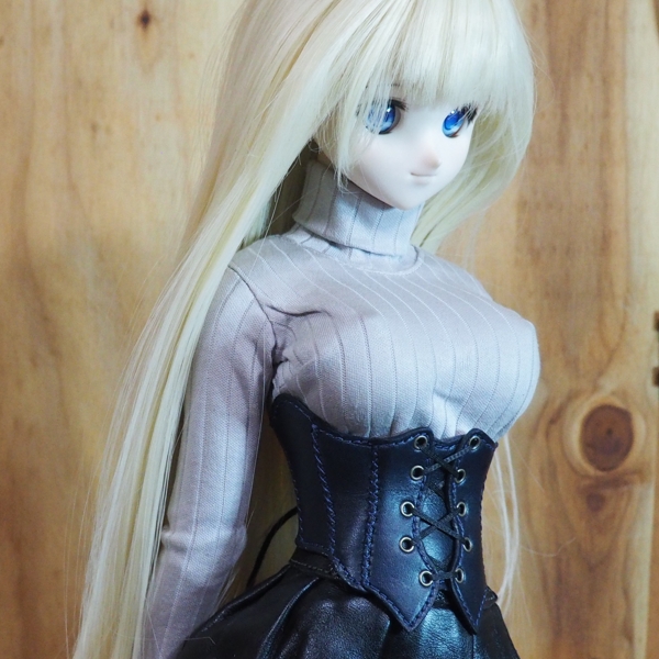コルセット　本革　ラムレザー 受注生産] DD（S/M/L胸）編み上げコルセット 本革 その他人形