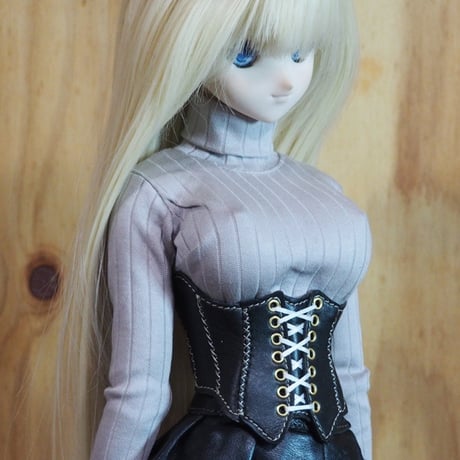 (色指定製作)レザーコルセット　前面編込み「多」タイプ(DD用) (ID:MN101a-CO)
