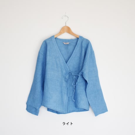 インディゴリネンカシュクールシャツ
