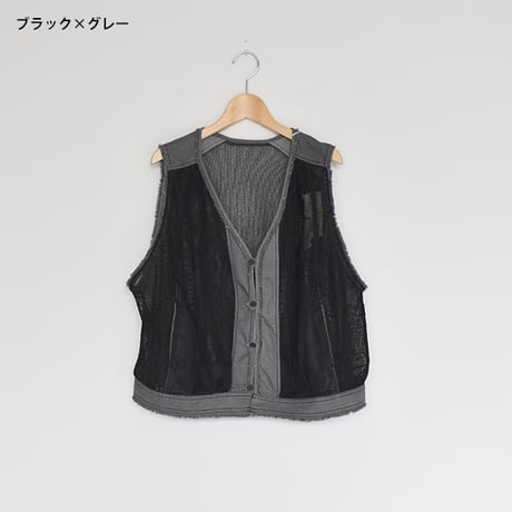 メッシュMIXデニムベスト