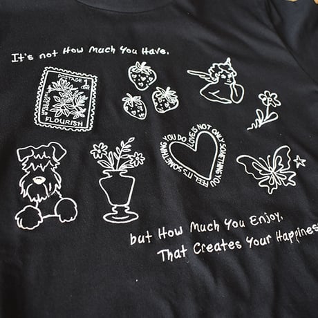 落書きいっぱい刺繍半袖T