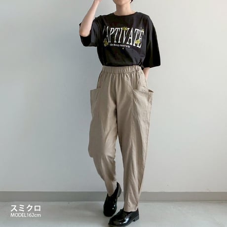 ロゴプリント花刺繍BIGT