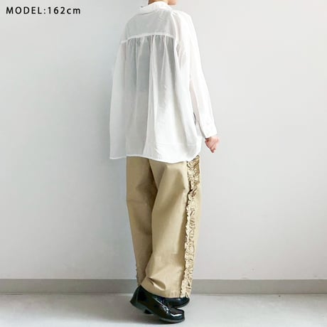 サイドフリル切替ワイドパンツ
