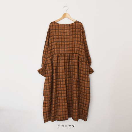 ウールチェックドレス