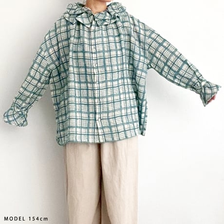 ウールチェック2WAYプルオーバー