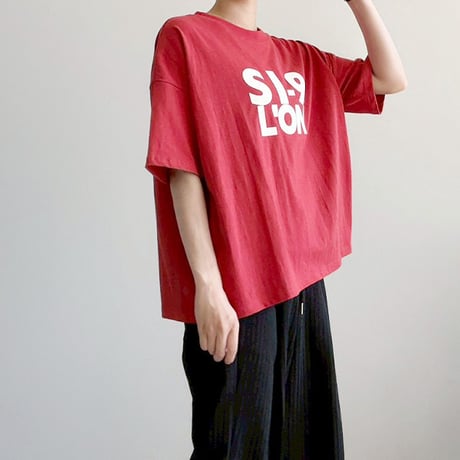 フロッキーロゴプリントクルーT