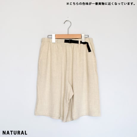 麻レーヨンボイルハーフパンツ