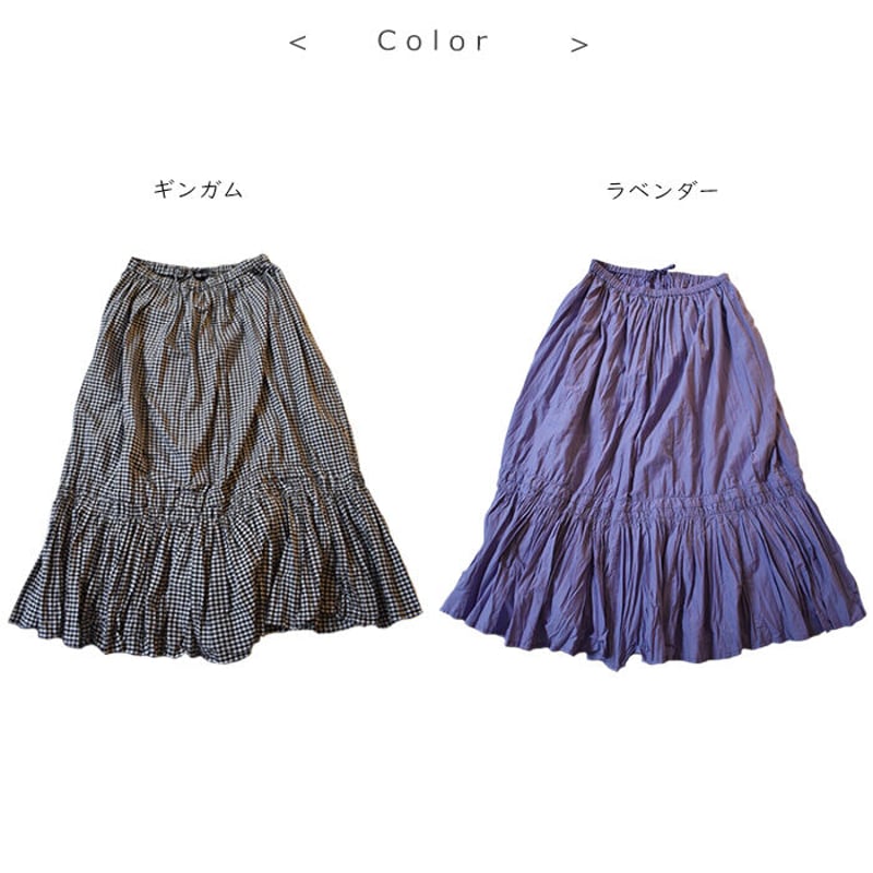 ICHI 221223 コットンボイルクリンクルスカート | riparipa 