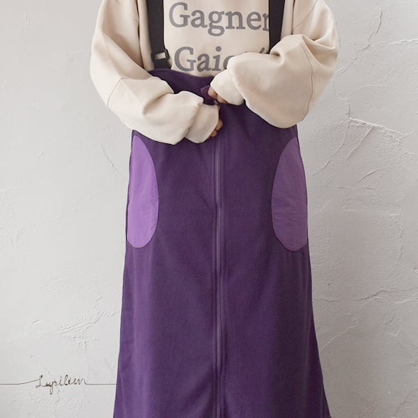 LUPILIEN ジャンバースカート 大きいサイズ　ゆったり　ミニタリー Lupilien フリースジャンパースカート | riparipa