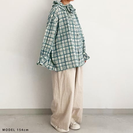ウールチェック2WAYプルオーバー