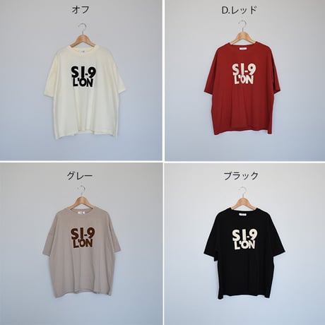 フロッキーロゴプリントクルーT