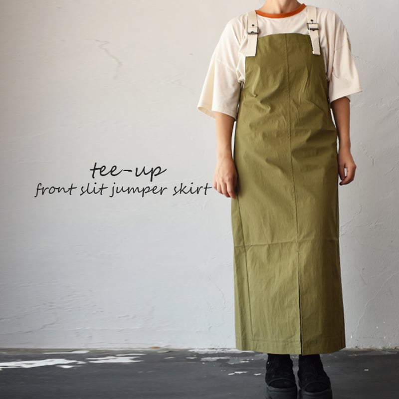 Tee-up P8252-B 前スリットジャンパースカート | riparipa