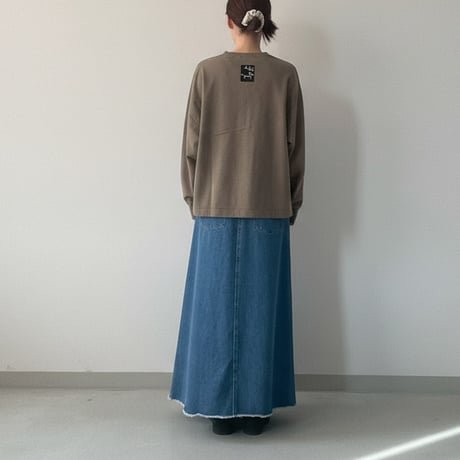デニムフリル加工クルー